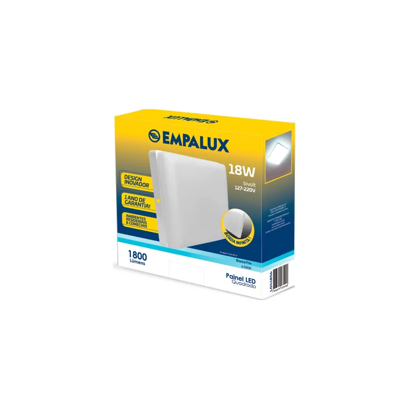 Plafon Sobrepor Quadrado 18W 6500K Empalux