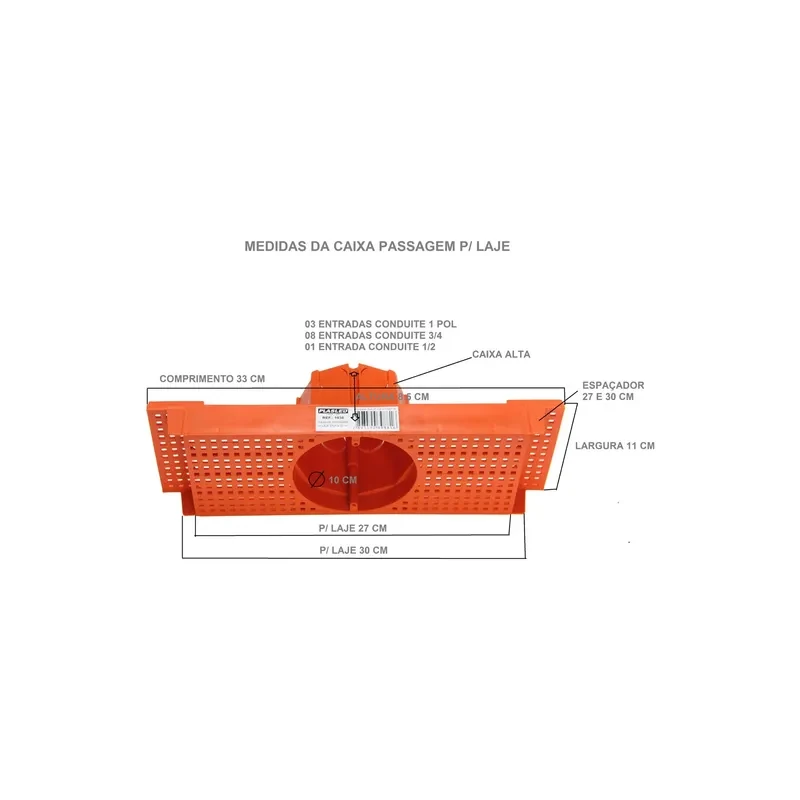 Suporte Laje 25/31CM Ext. Laranja Refor. - 012401008 - Metasul