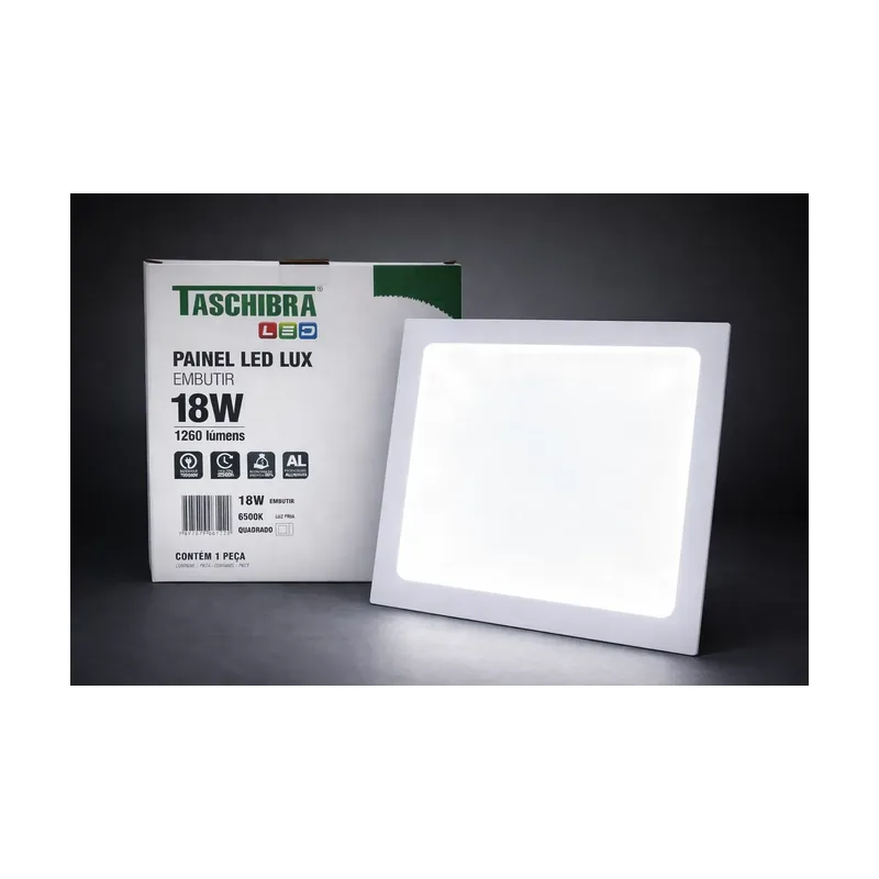 Plafon Quadrado Embut 18W 6500K Branco LUX Taschibra