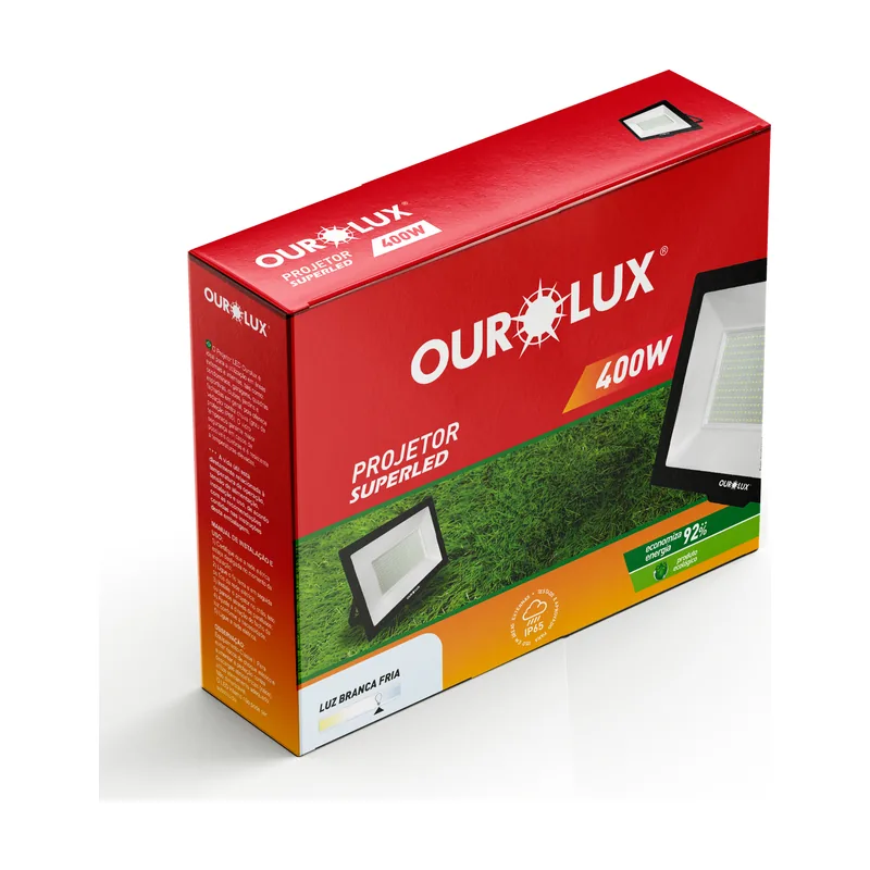 Refletor 400W 6500K Preto Ourolux