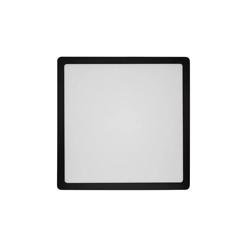 Plafon Sobrepor Quadrado Preto 18W LA 3K Blumenau
