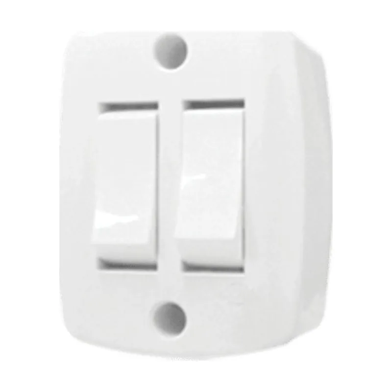Interruptor Sobrepor Retangular 2 TC Simples Branco Slim 16562 Ilumi