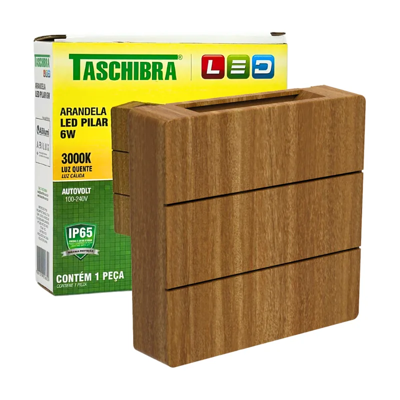 Arandela Pilar 6W 3000K Marron Taschibra