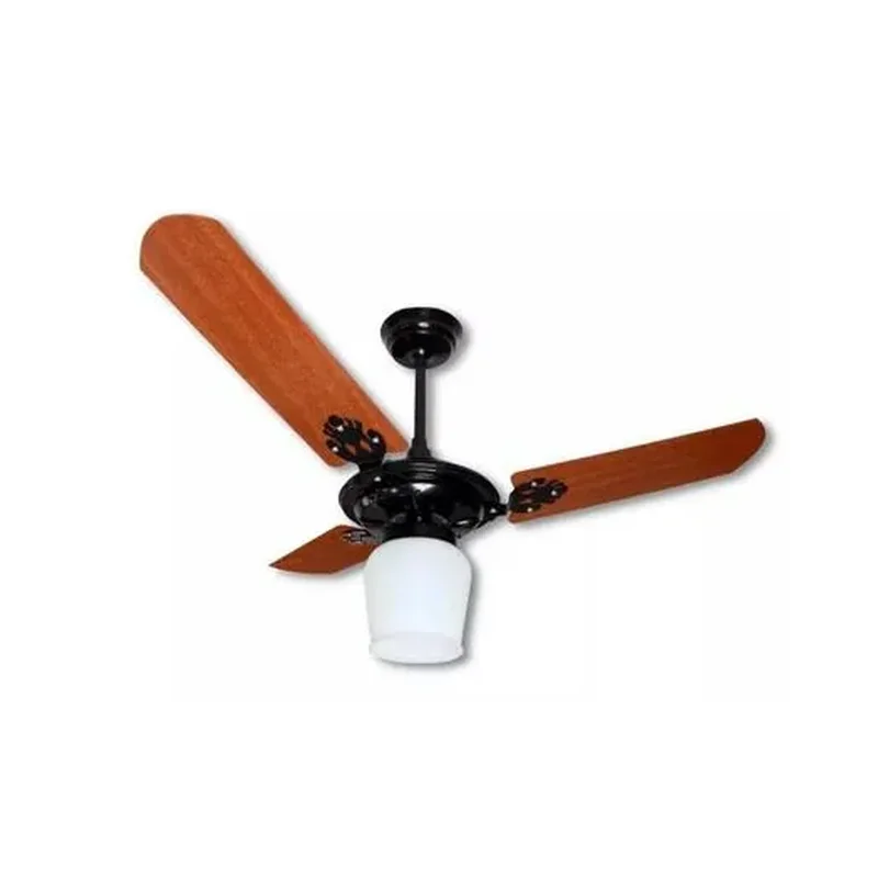 Ventilador de Teto 2001 JOY - 127V COR Preto Brilho com 3 PAS MDF Mogno