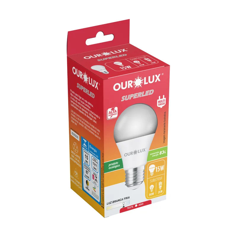 Lâmpada 15W Branca Frio Ourolux