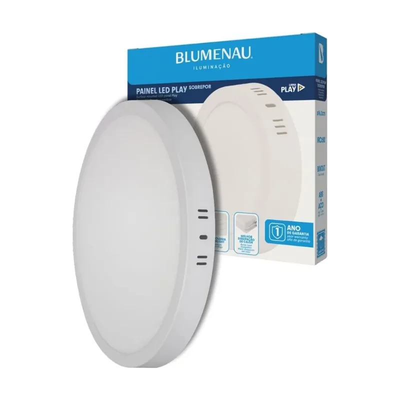 Plafon Sobrepor Redondo 18W 6.500K Branco Blumenau