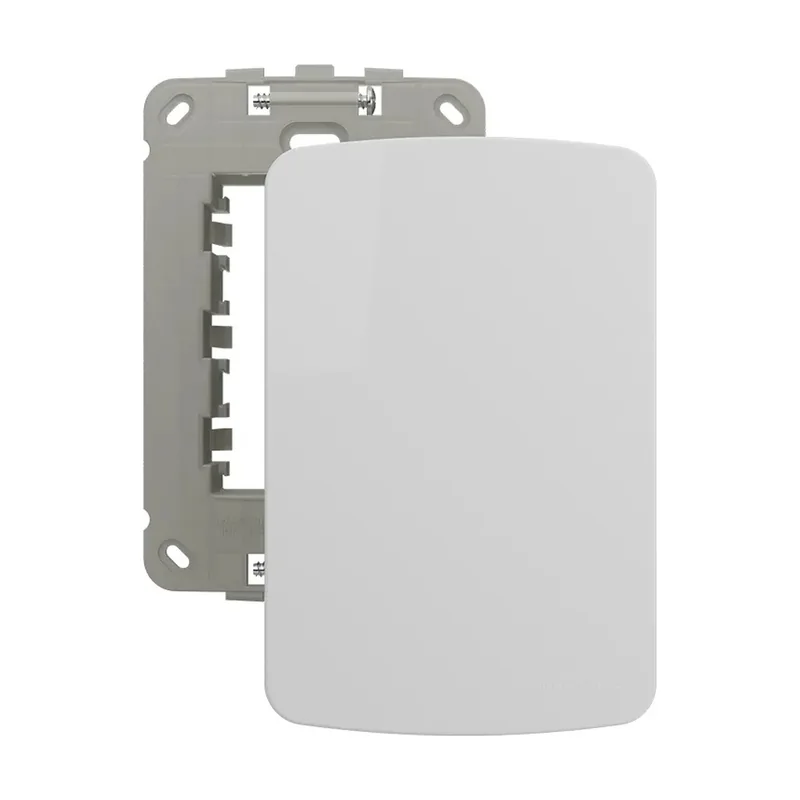 Conj Placa 4x2 Cega Branco com Suporte B3
