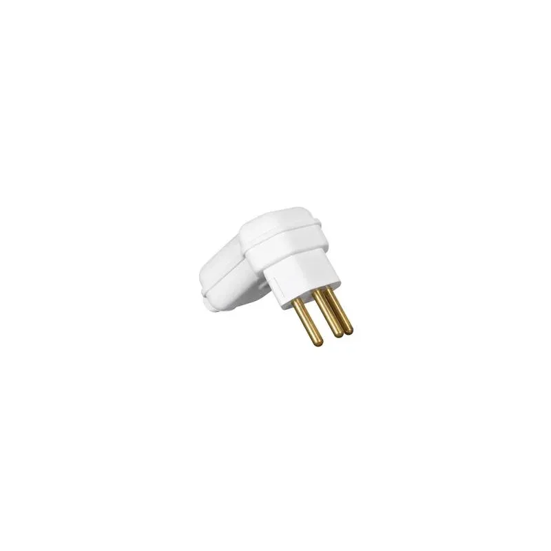 Pino Macho L 90° 2P + T 20A Reforçado Branco Margirius