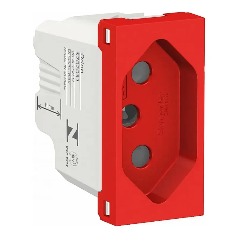 MOD TOM 2P+T 20A 250V-VERMELHO