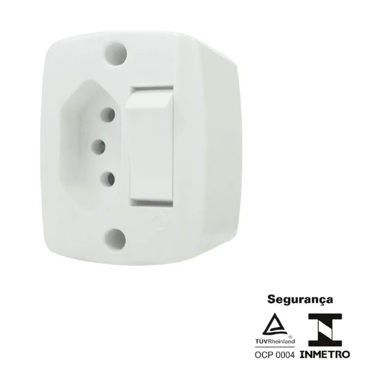 Interruptor Sobrepor Retangular 1 TC Simp. + 1 TOM 20A 16545 Ilumi