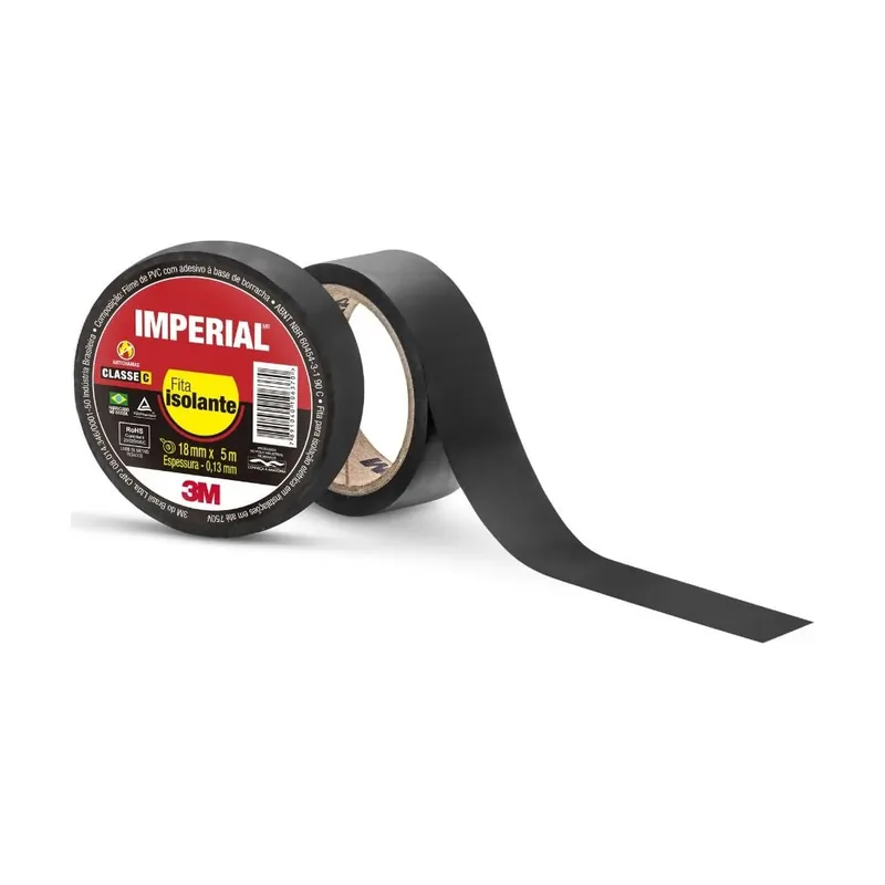 Fita Isolante 5M 3M Preta Imperial