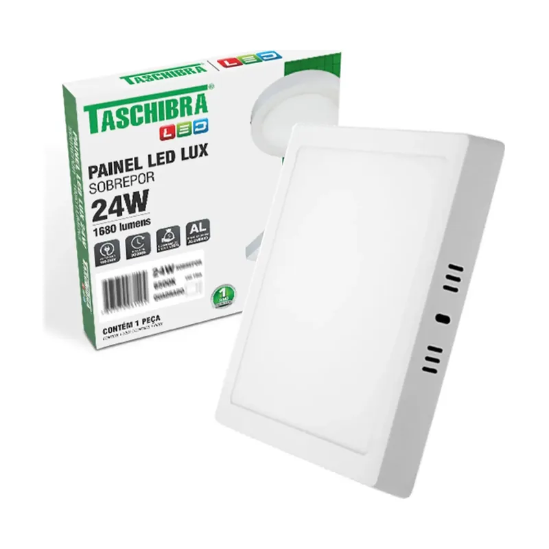 Plafon Sobrepor Quadrado Branco 24W 6500K Taschibra