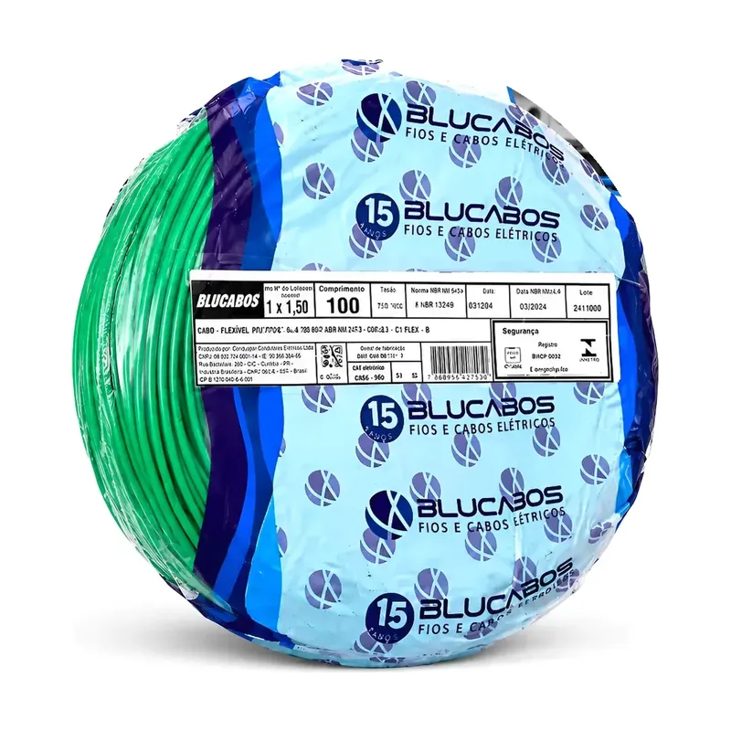 Cabo Flexível Blucabos 4 mm Verde