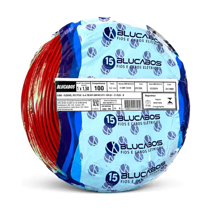 Cabo Flexível Blucabos 4 mm Vermelho