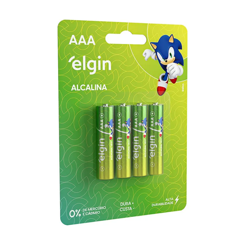 Pilha AAA Alcalina C/4 Elgin