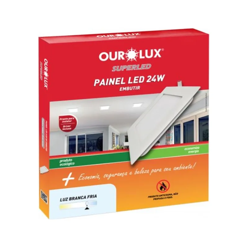 Plafon Embut Quadrado 24W 4000K Ourolux