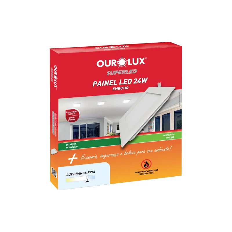 Plafon Embu Quadrado 24W 6500K Ourolux