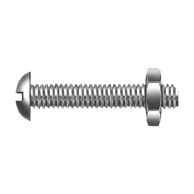 Cartela Parafuso MAQ 1/4 x 3 Redonda com Porca