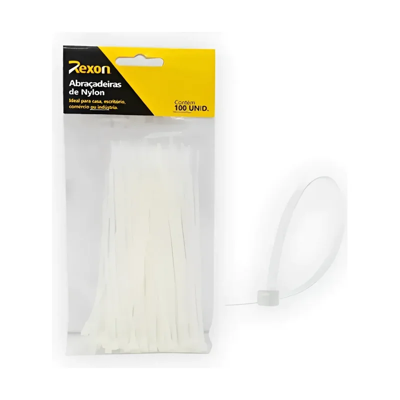 Abraçadeira Branca 4,8x200 C/100 Flexível 3876 4,8*200