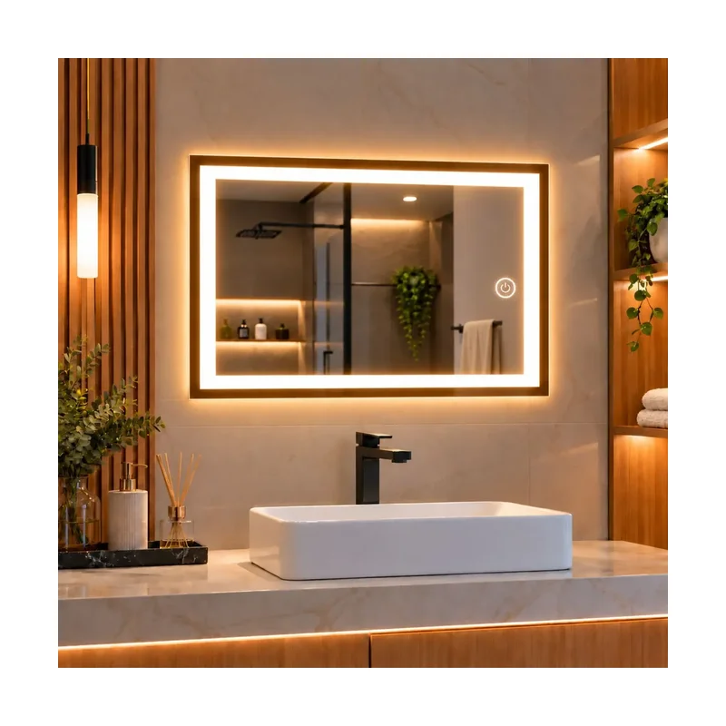 Espelho Decorativo Quadrado 70x50 LED