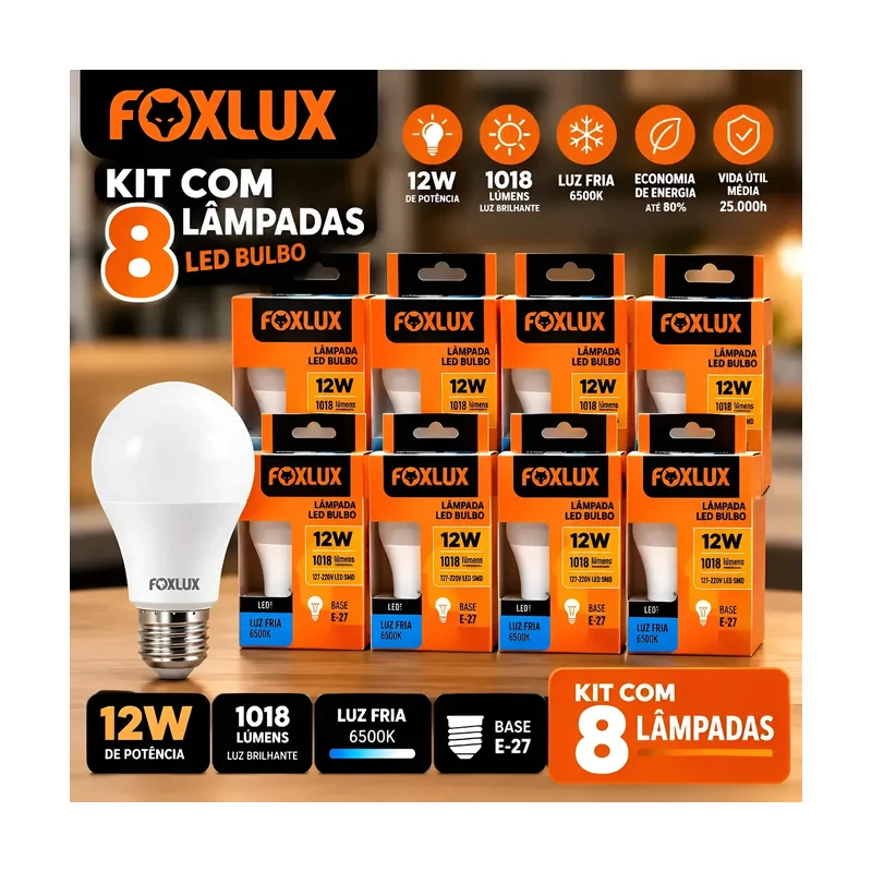 Lâmpada 12W 6500K Foxlux