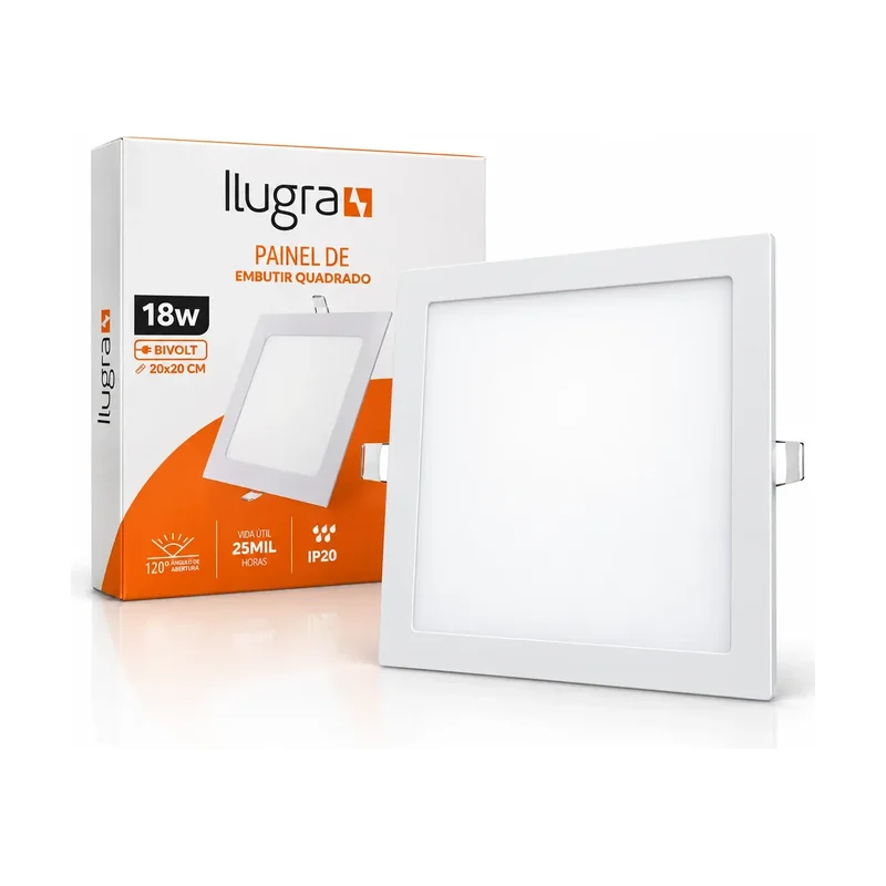 Luminária Embutir Quadrada 18W 6500K
