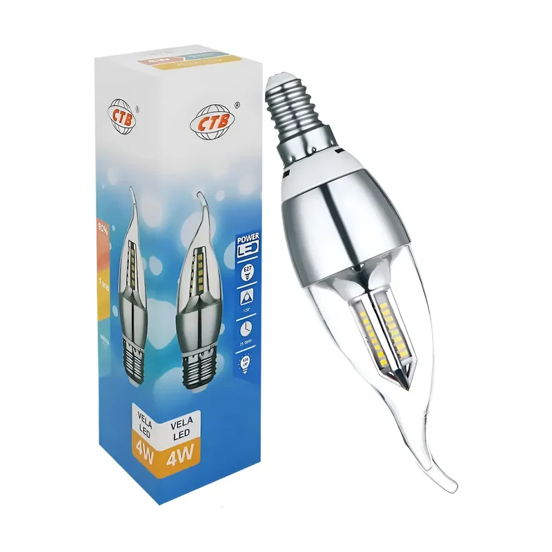 Lâmpada LED Vela Bico 4W E14 6500K CTB
