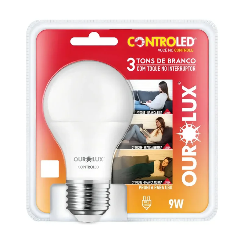 Lâmpada 3 Tons 9W 2700K Ourolux