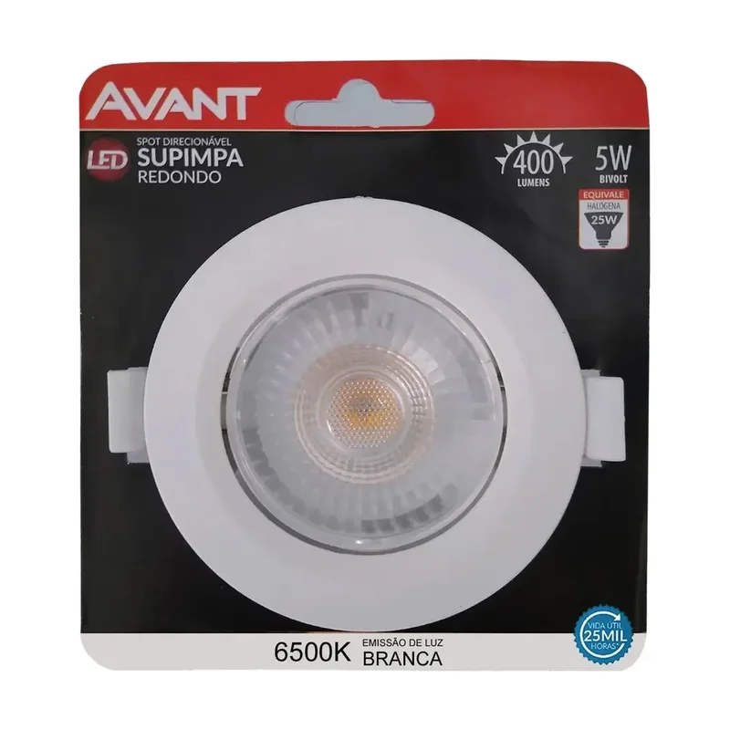 Spot Embutir Avant LED Redondo 5W 6500K