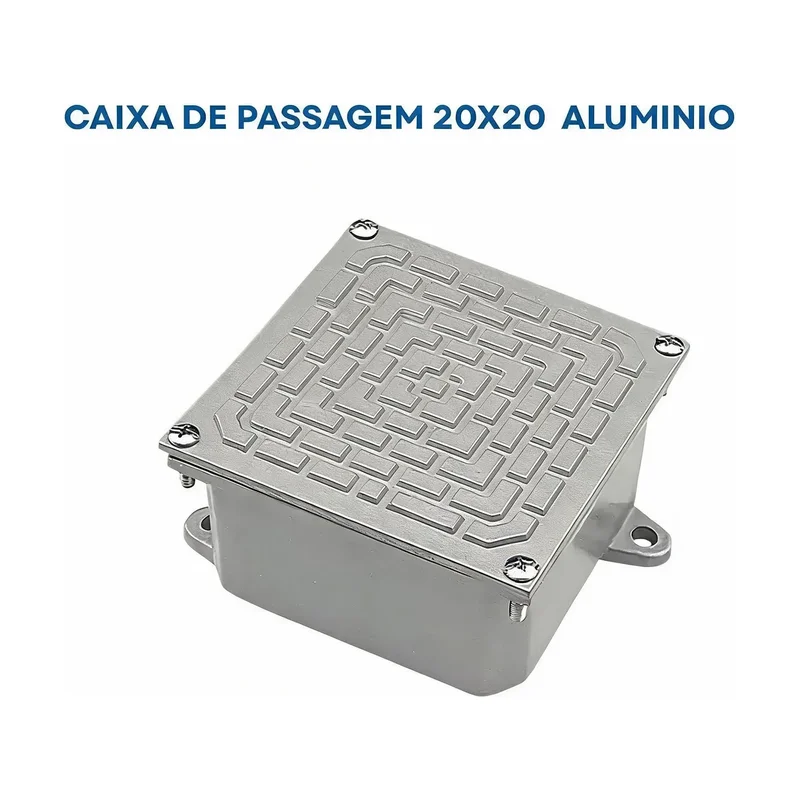 Caixa de Passagem de Piso Alumínio 20x20x6 Olivo