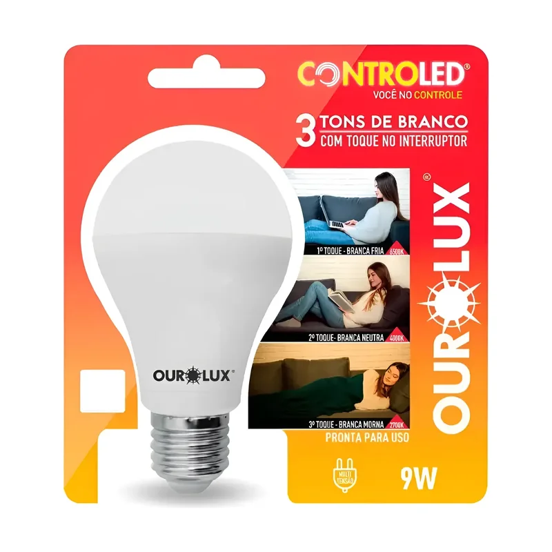 Lâmpada 3 Tons 9W 6500K Ourolux