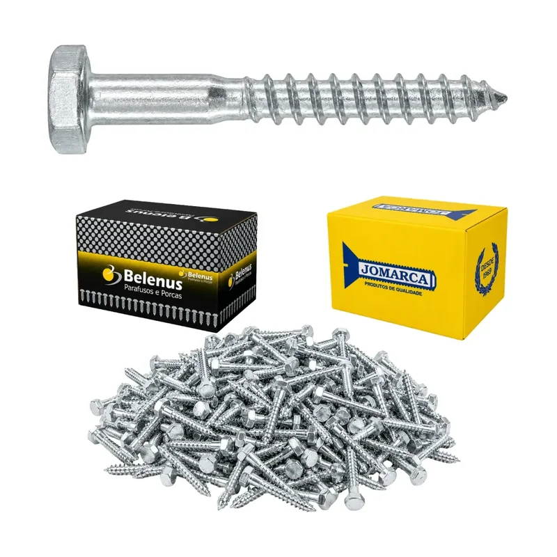 Cartela Parafuso Rosca Sobrepor 1/4 x 60 C/B10 ABA PL
