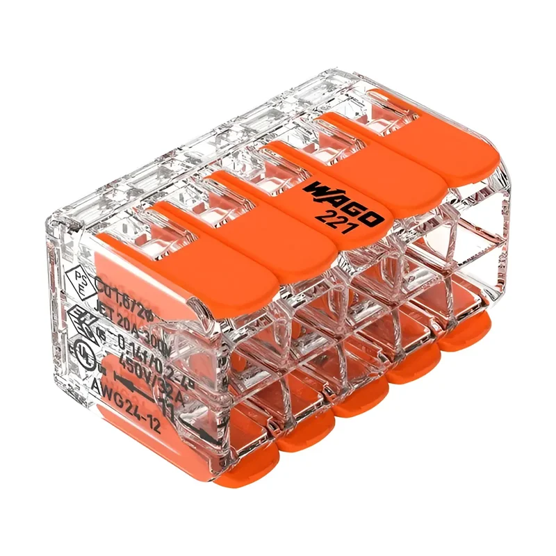 Conector Wago 10P 4 mm Laranja