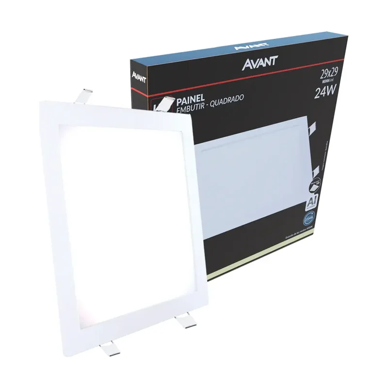 Plafon Embutir Quadrado Branco 24W LN 4K Avant