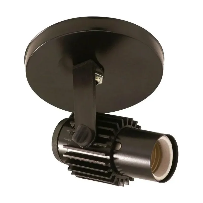 Spot Comum 1 Lâmpada Preto Aletado OPL