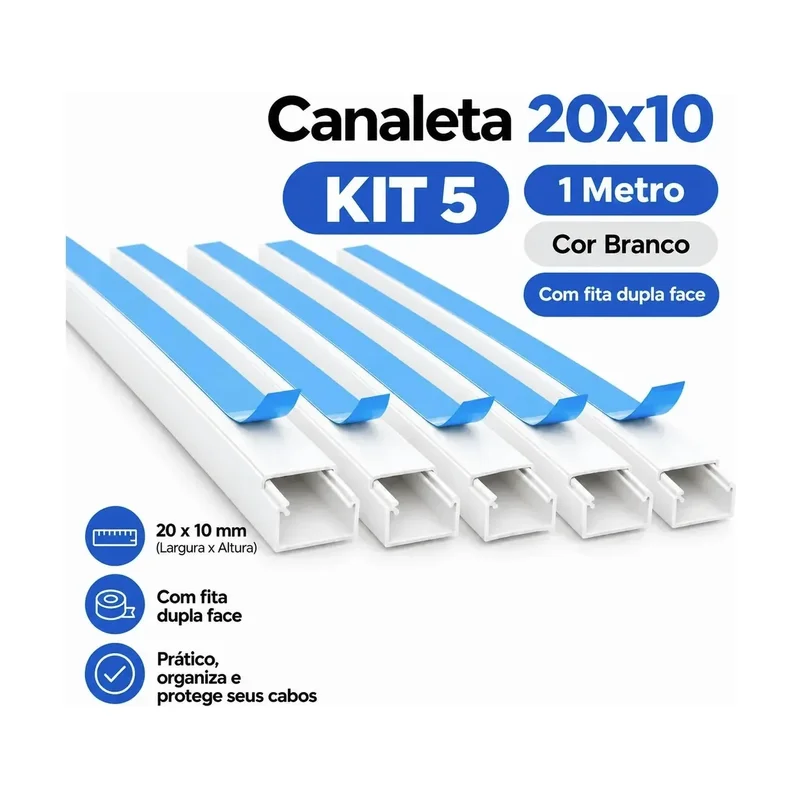 Canaleta Sistx 20 x 10 Adesivo Fame Branca