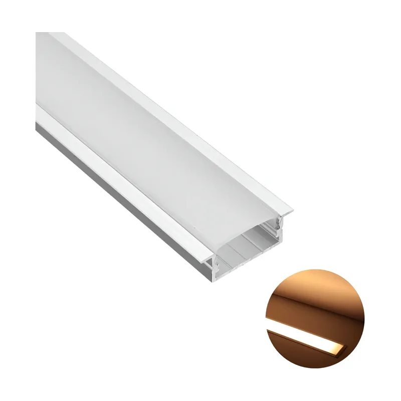 Perfil para Fita LED Inlay - Embutir - 22x06x3000 mm - Branco (3METROS)
