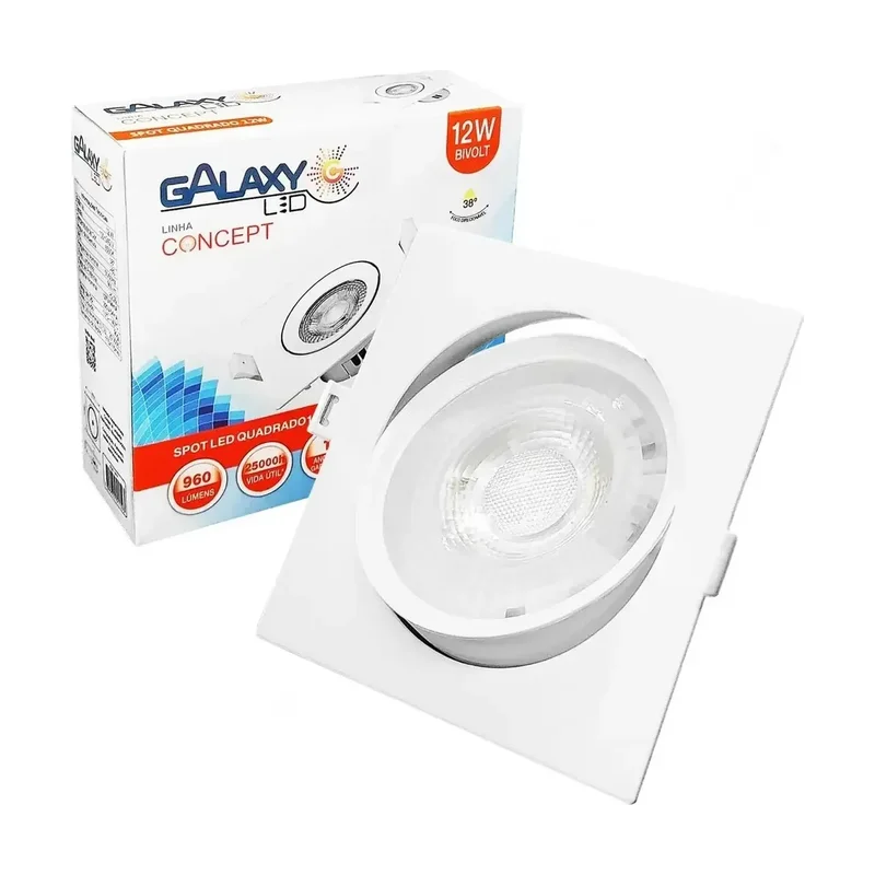 Spot Embutir Galaxy Quadrado PAR 20 Branco