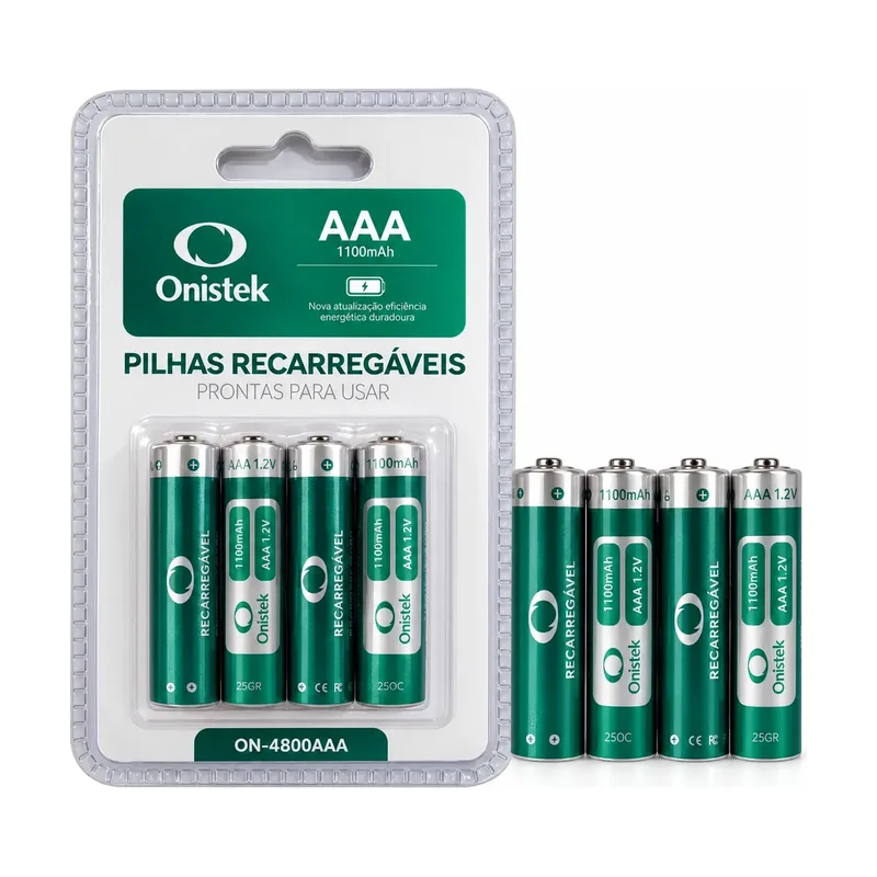 Pilha Recarregavel AAA 1100MAH C/4 Flexível