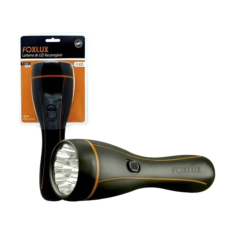 Lanterna de PVC 5 Leds Recarregavel Foxlux