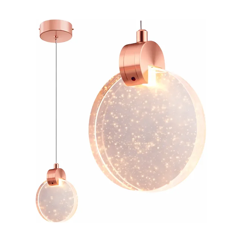 Pendente LED Cristal Circulo Bolhas Somague
