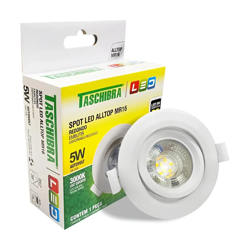 Spot Embutir Redondo Alltop MR16 5W Taschibra