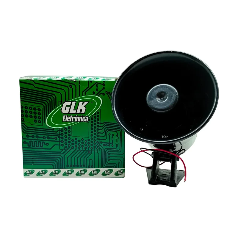 Sirene Eletrônica 12V Preta GLK