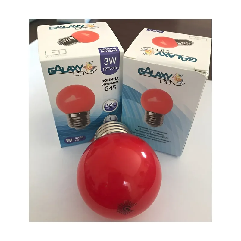Lâmpada Super LED Vermelha Galaxy Bolinha 3W 127V