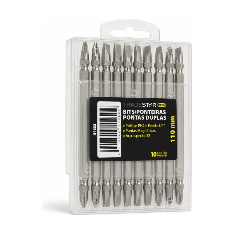 Jogo de Bits Ponteira FENDA110 mm 10 PCS Longa F-72 A-21
