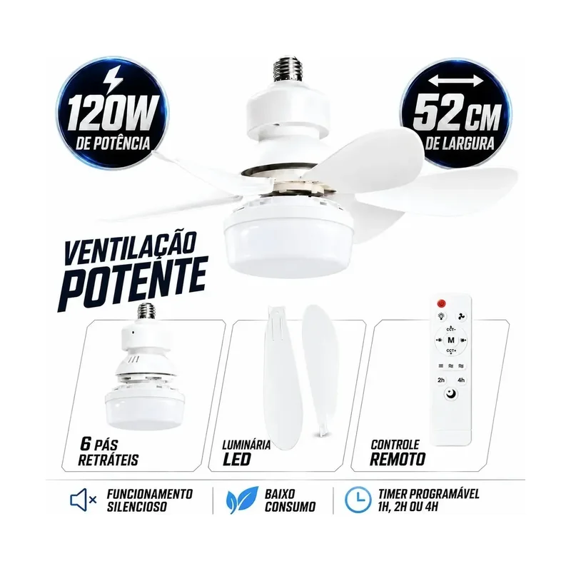 Ventilador Lâmpada LED 60W YAGU0024
