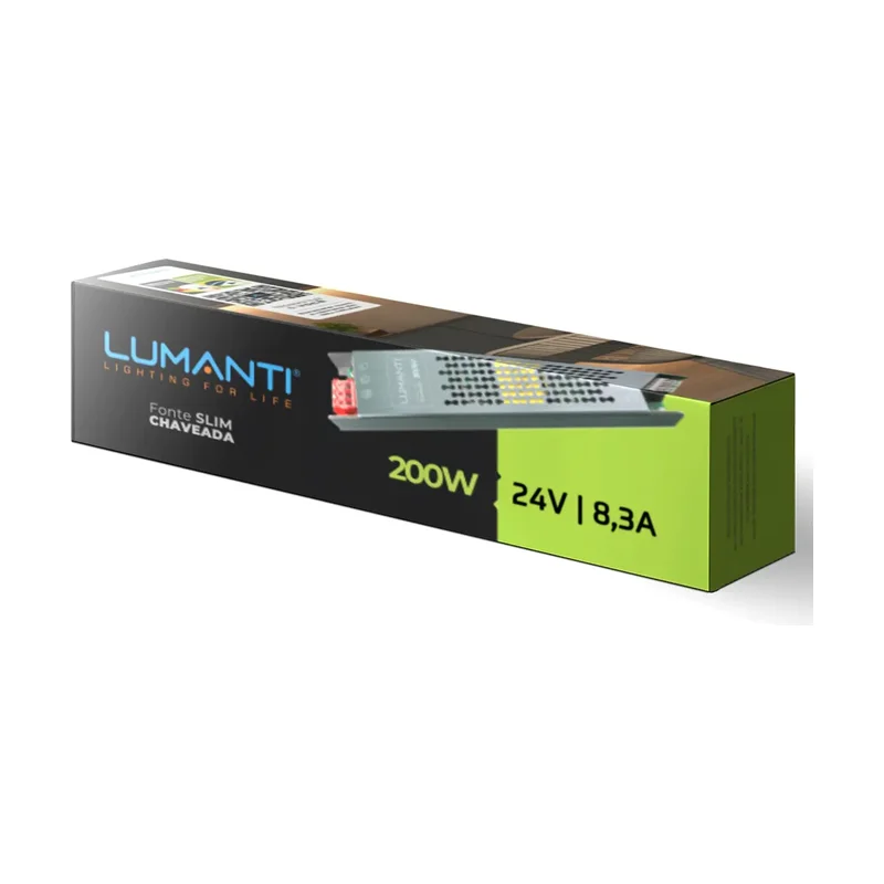 Fonte 200W 24V/8,3A Bivolt para Fita de LED - (40200800) - Base Icms St: 0,00 - Valor Icms St: 0,00