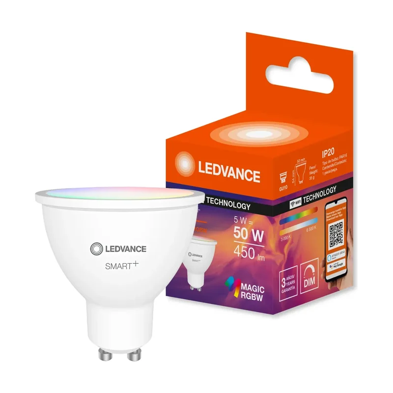 Lâmpada Smart GU10 5W 380LM 100-240V Rgb+cct - (60019004) - Base Icms St: 0,00 - Valor Icms St: 0,00
