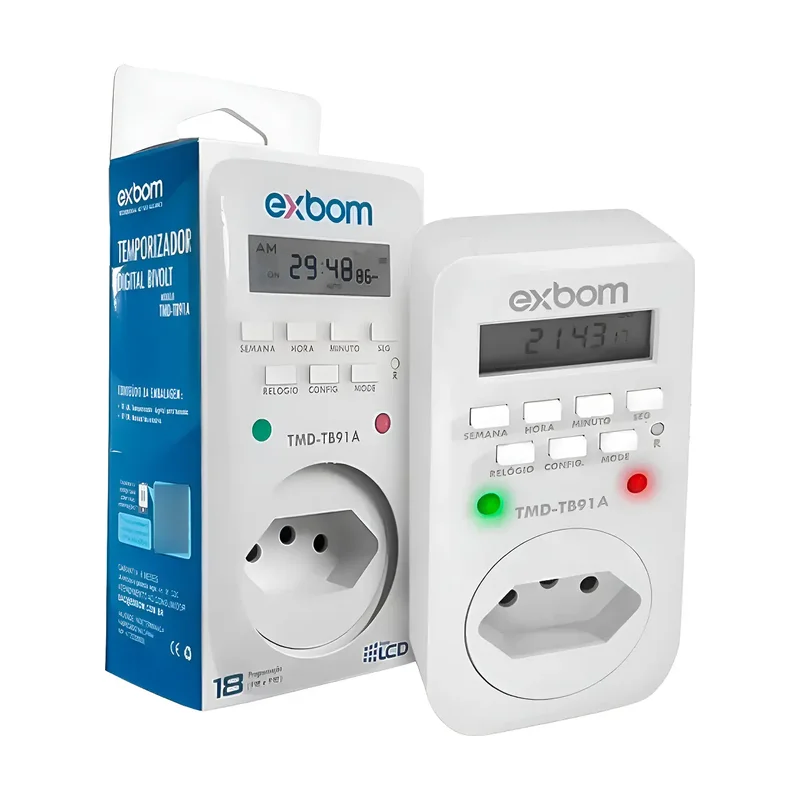 Temporizador Digital Exbom para Automacao Residencial e Piscina, 16 Programas