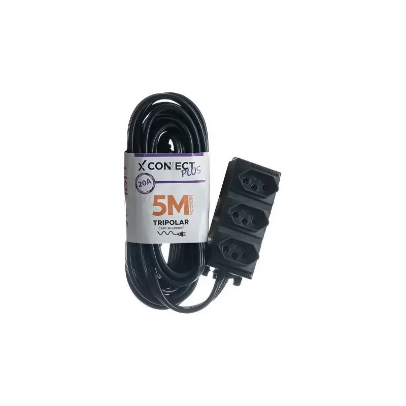 Extensão Connect 3T - 2P+T - 5M - Preta